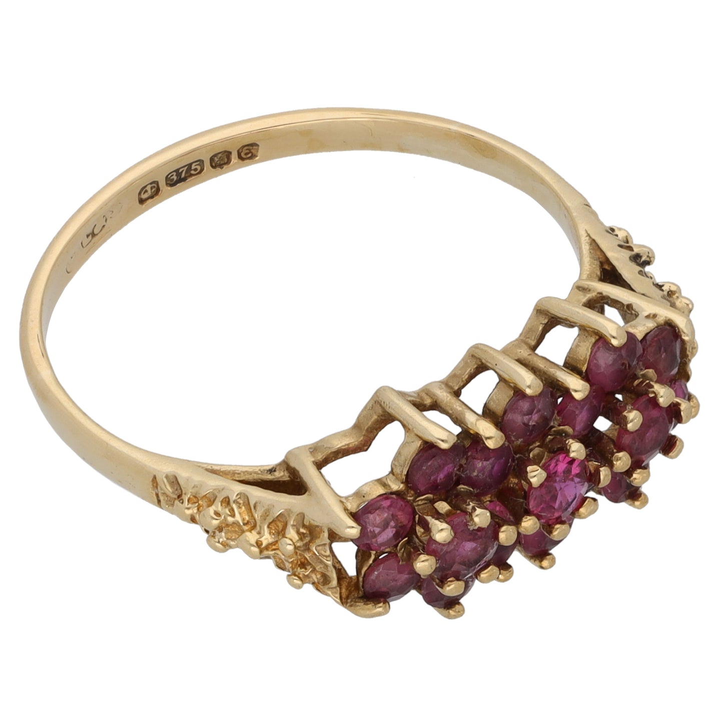 9ct Gold Ruby Dress/Cocktail Ring Size O