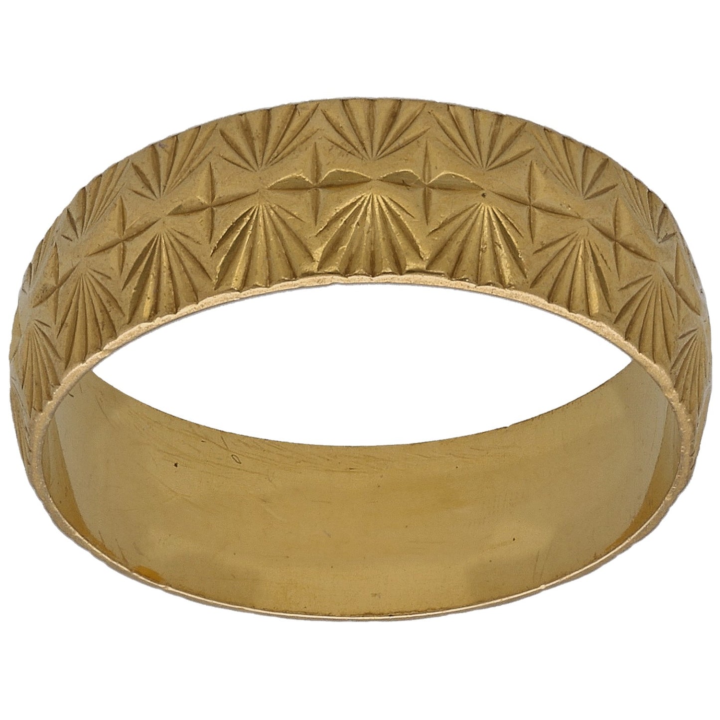 22ct Gold Patterned Wedding Ring Size O