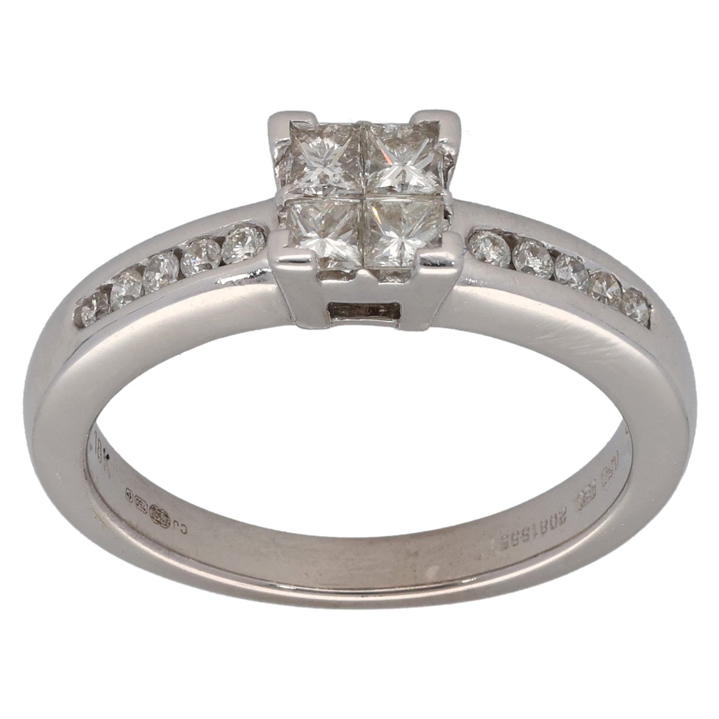 18ct White Gold 0.50ct Diamond Dress/Cocktail Ring Size M