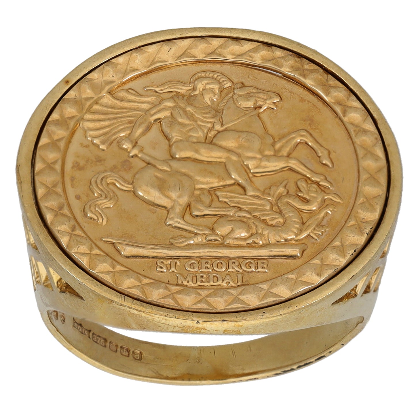 9ct Gold St George Ring Size U