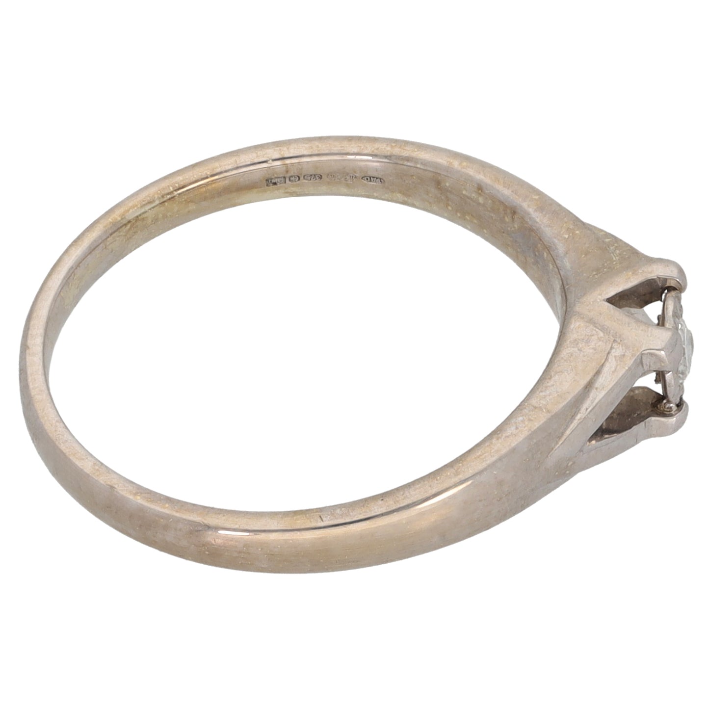 9ct White Gold 0.05ct Diamond Solitaire Ring Size M