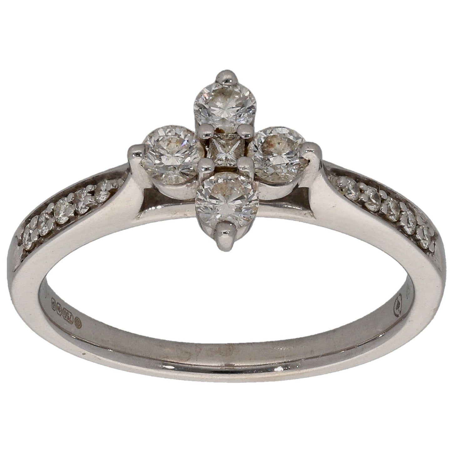 18ct White Gold 0.36ct Diamond Dress/Cocktail Ring Size K