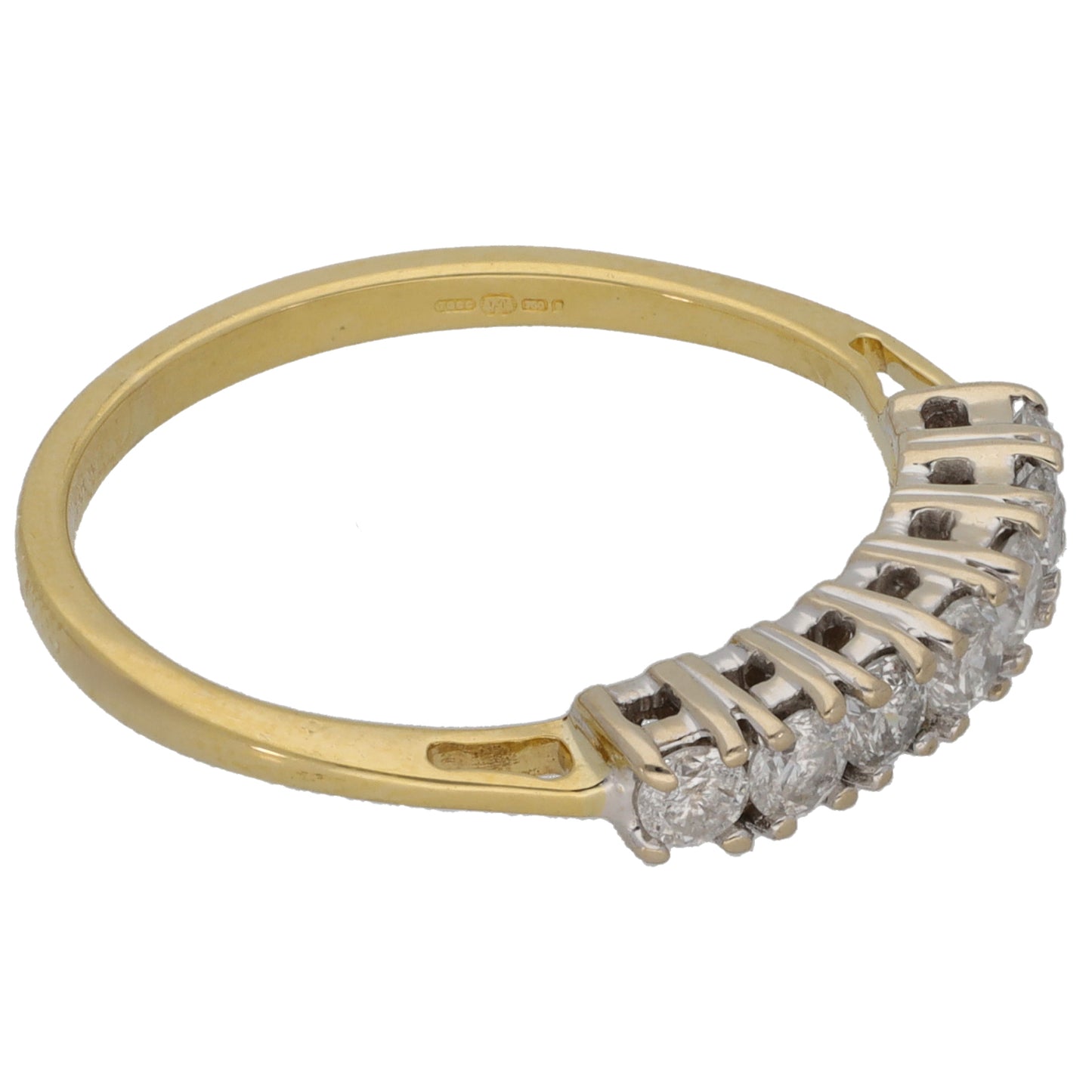 18ct Gold 0.45ct Diamond Half Eternity Ring Size O