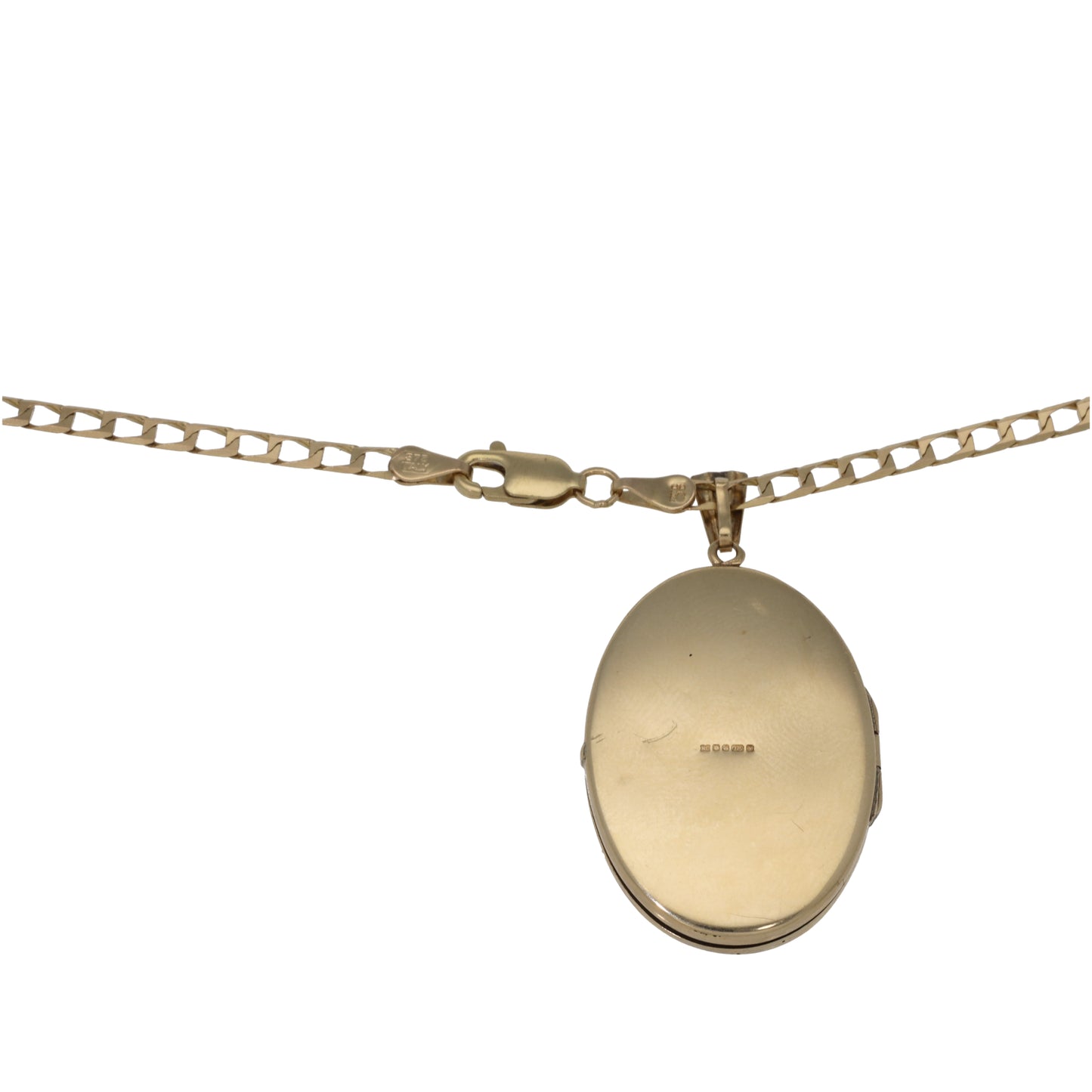 9ct Gold Patterned Locket Pendant With Chain