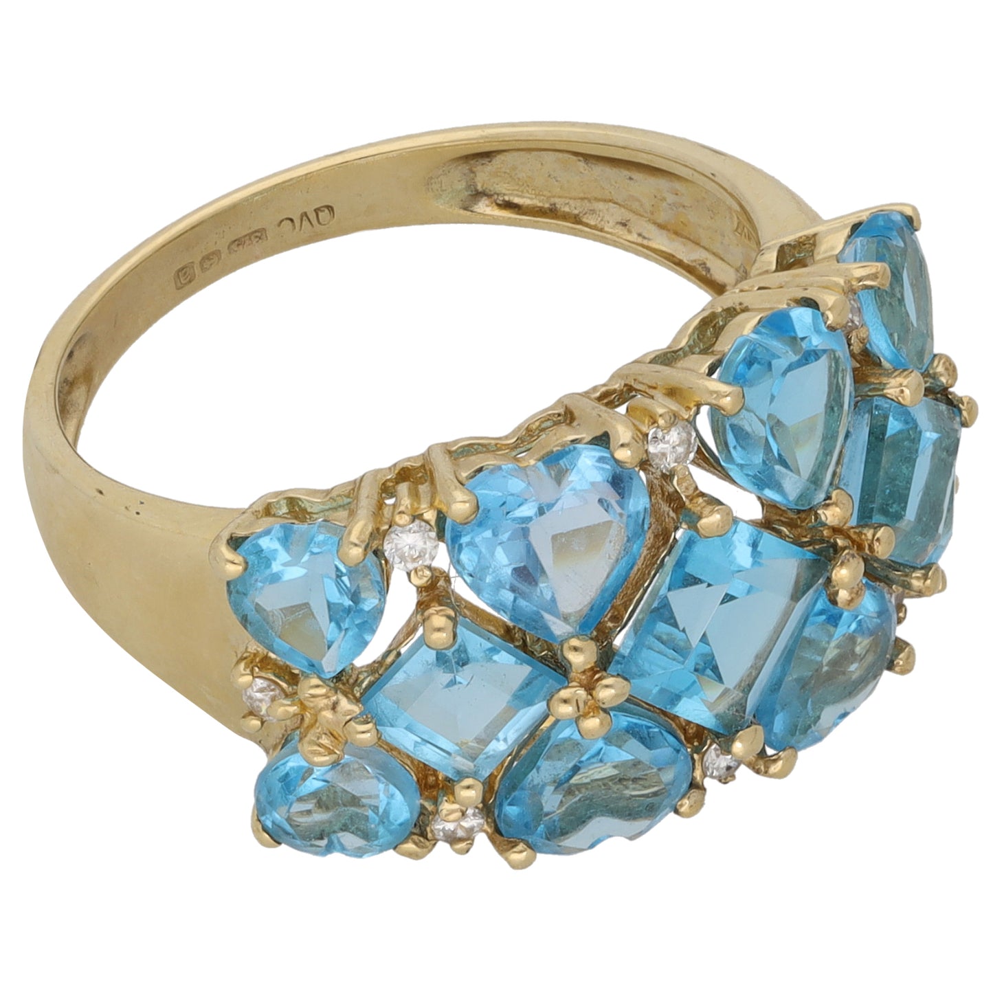 9ct Gold Topaz Dress/Cocktail Ring Size P