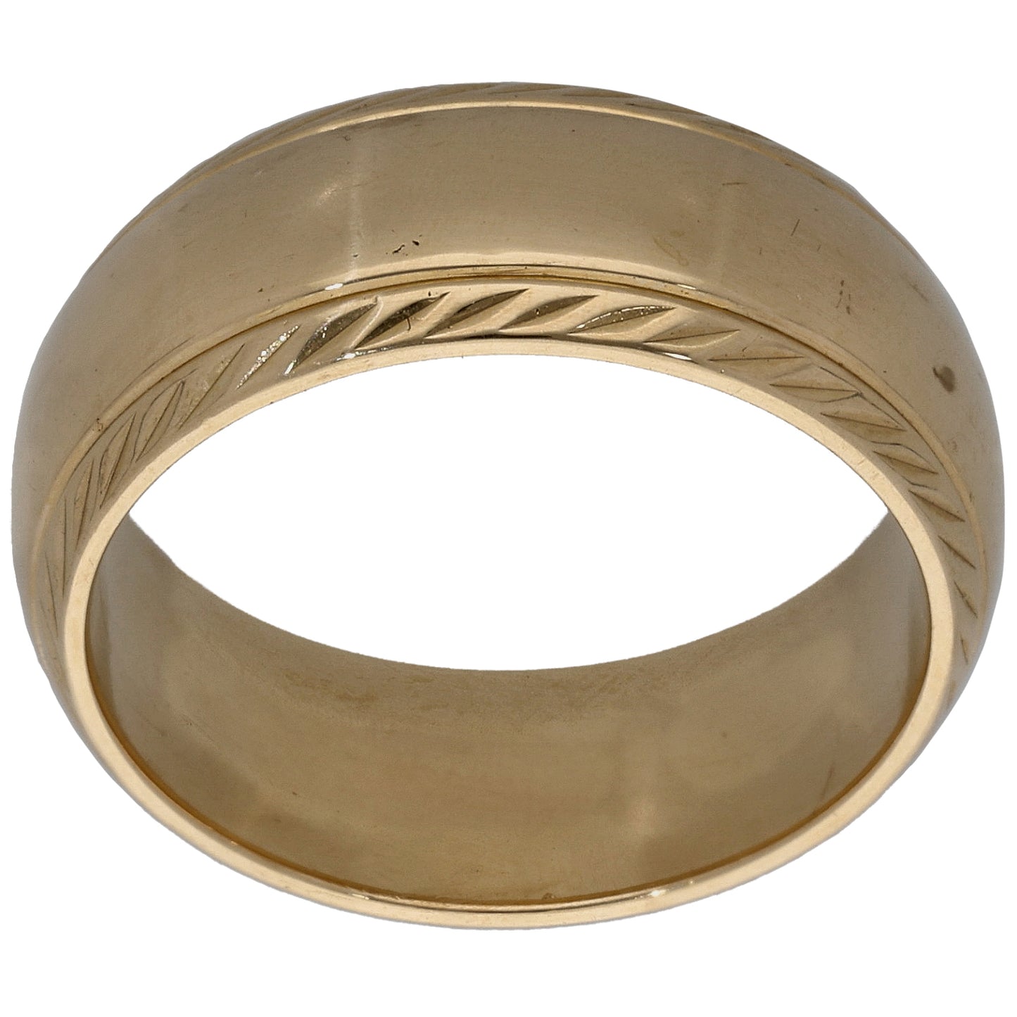 9ct Gold Patterned Wedding Ring Size S