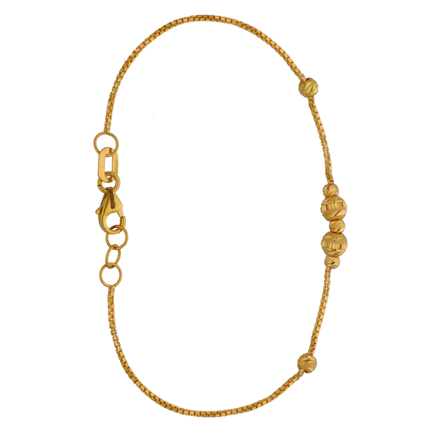 New 22ct Gold Mixed Beads Bracelet