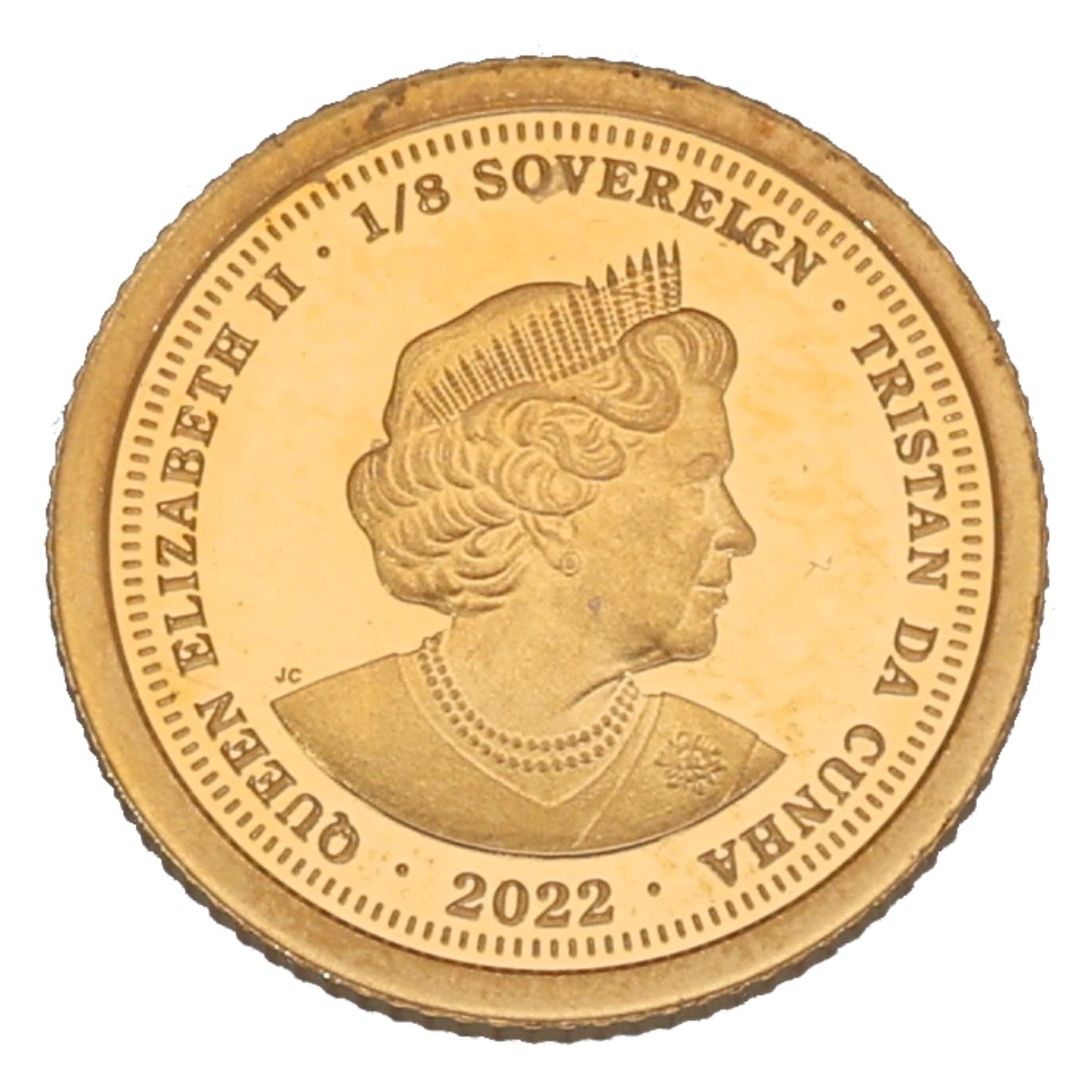 22ct Gold Queen Elizabeth II Service & Devotion Eighth Sovereign Coin 2022