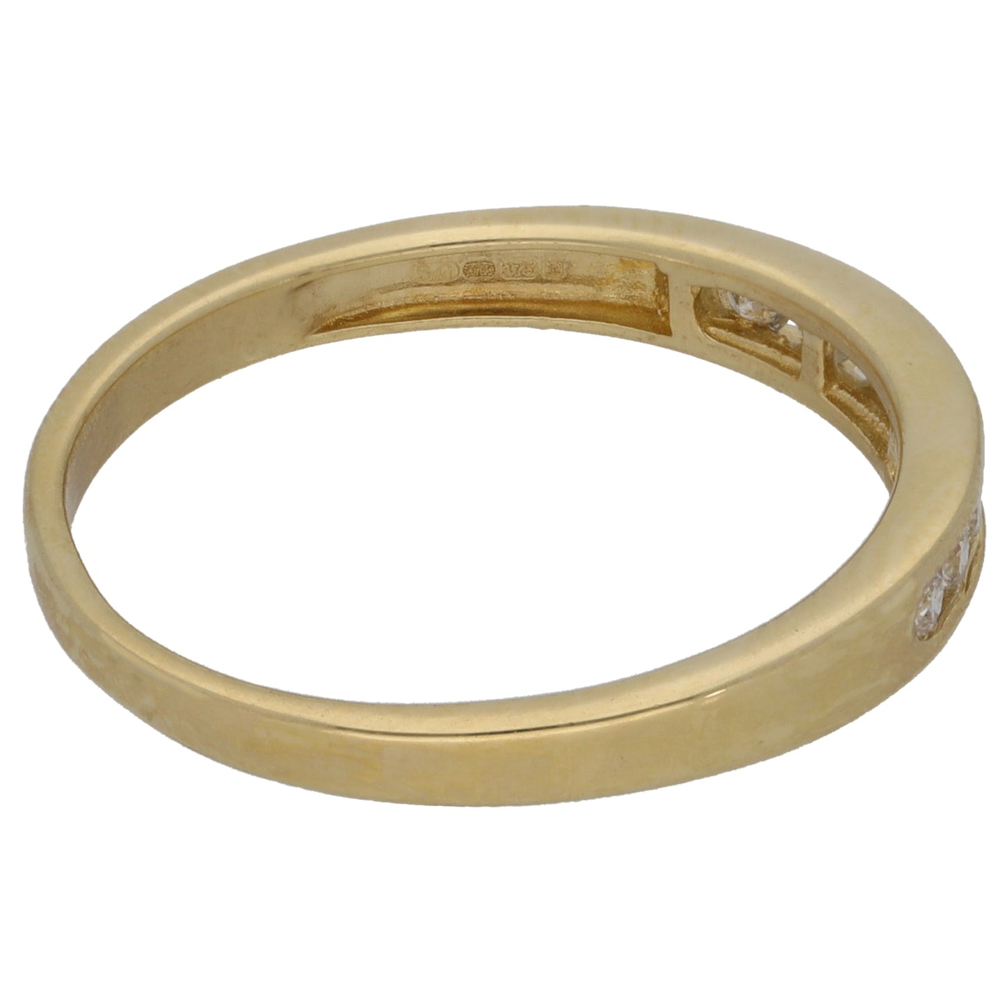 9ct Gold 0.25ct Diamond Half Eternity Ring Size R