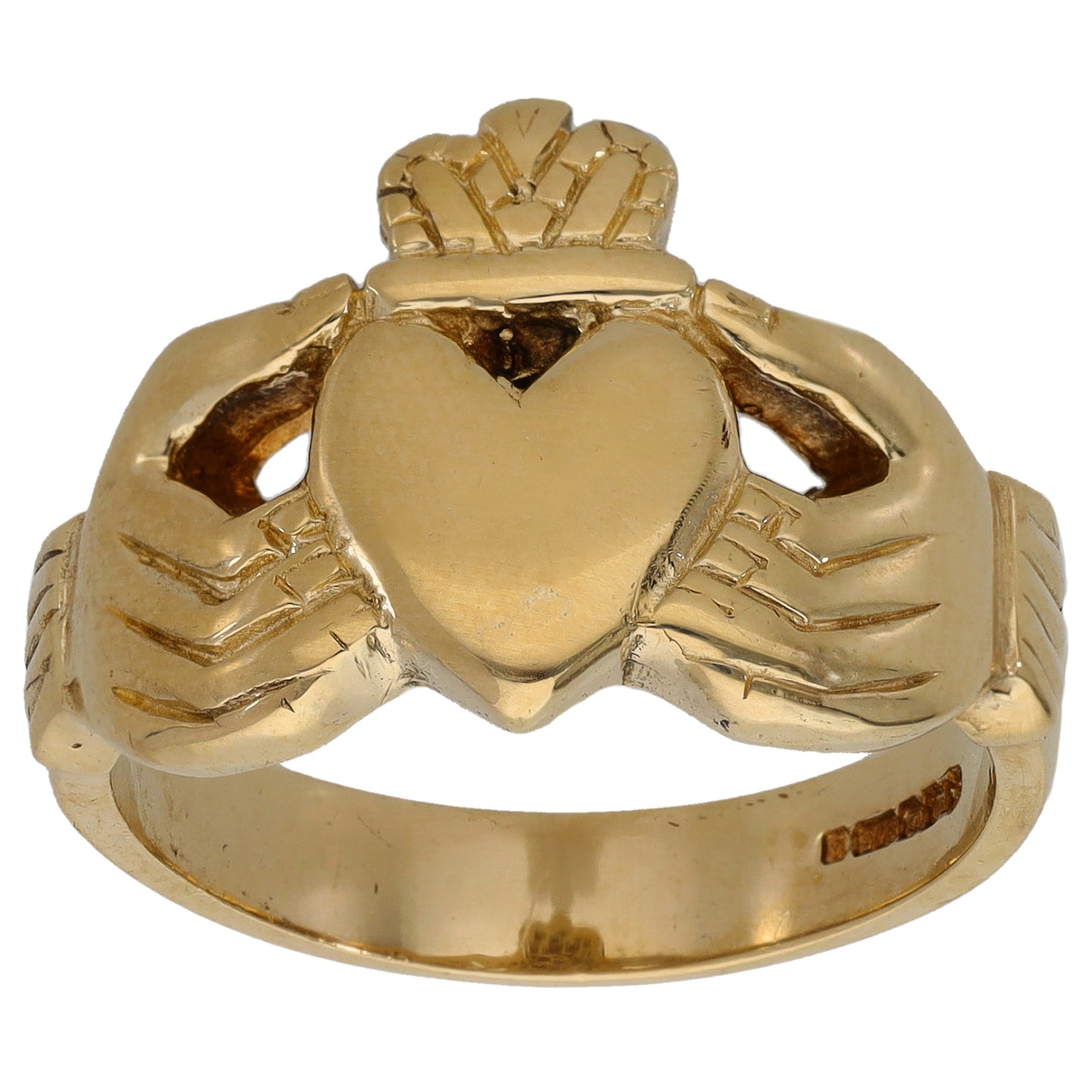9ct Gold Claddagh Ring Size W