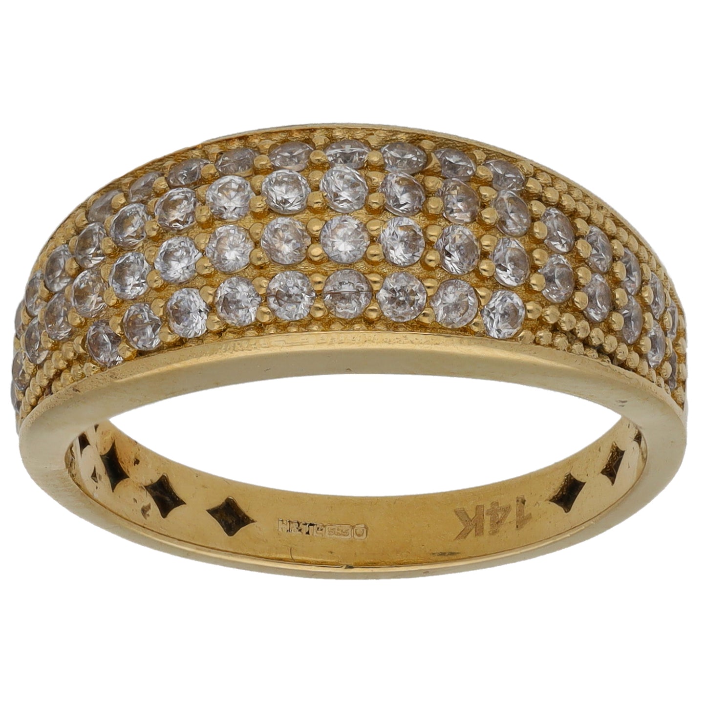 14ct Gold Cubic Zirconia Dress/Cocktail Ring Size O