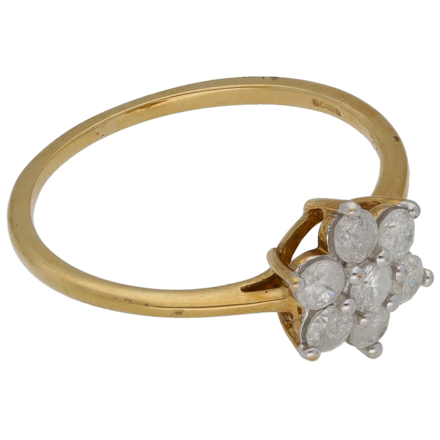 9ct Gold 0.70ct Diamond Cluster Ring Size N