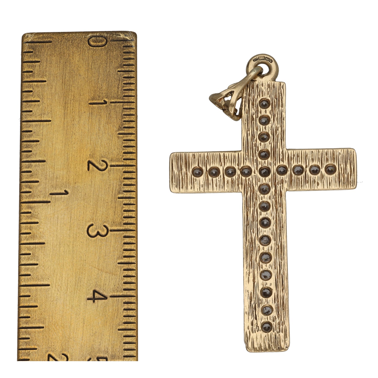 9ct Gold Cubic Zirconia Cross Pendant