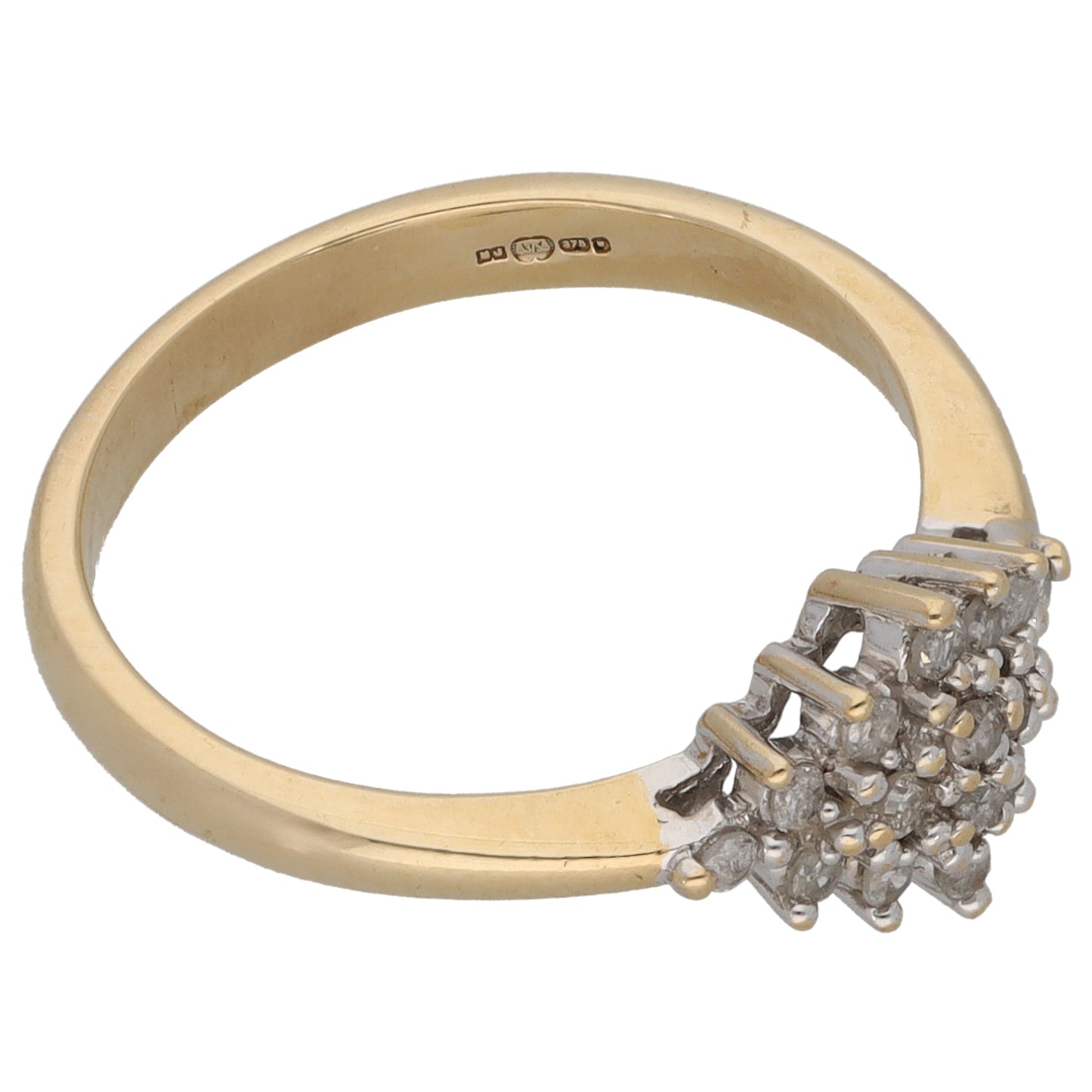 9ct Gold 0.15ct Diamond Cluster Ring Size K