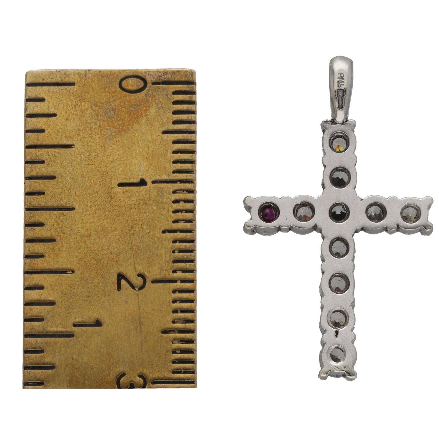 9ct White Gold Cubic Zirconia Cross Pendant