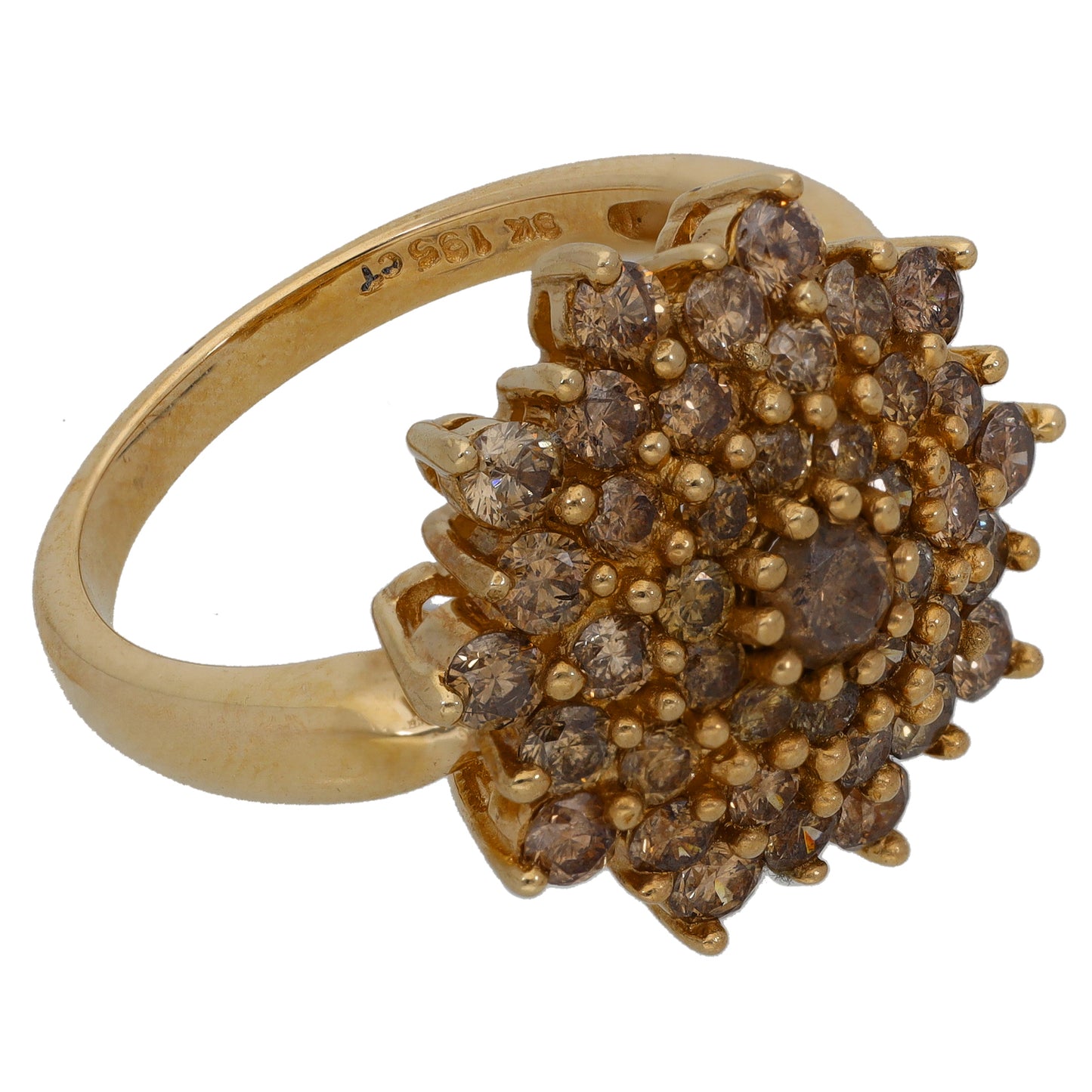 9ct Gold 1.85ct Diamond Cluster Ring Size P