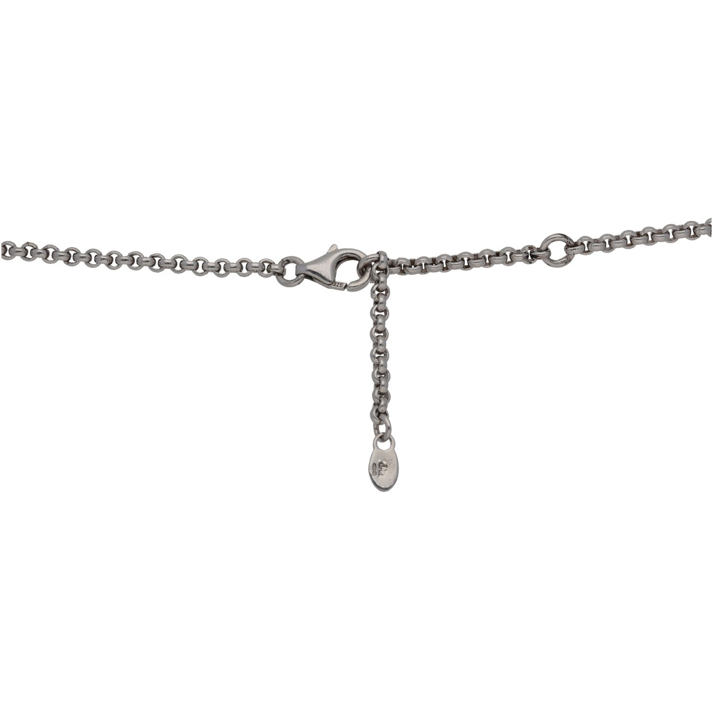 Sterling Silver Imitation Three Stone Pendant With Chain