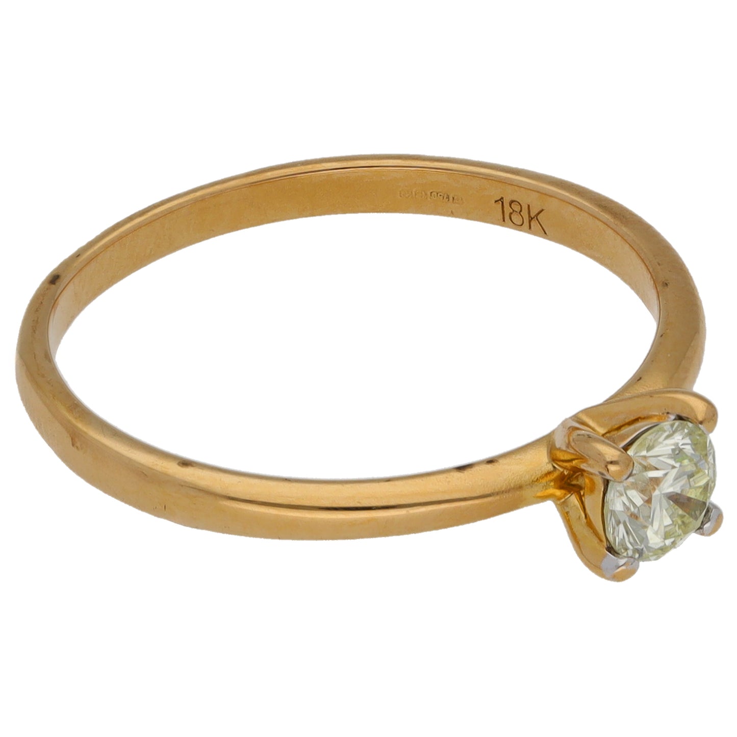 18ct Gold 0.30ct Diamond Solitaire Ring Size N