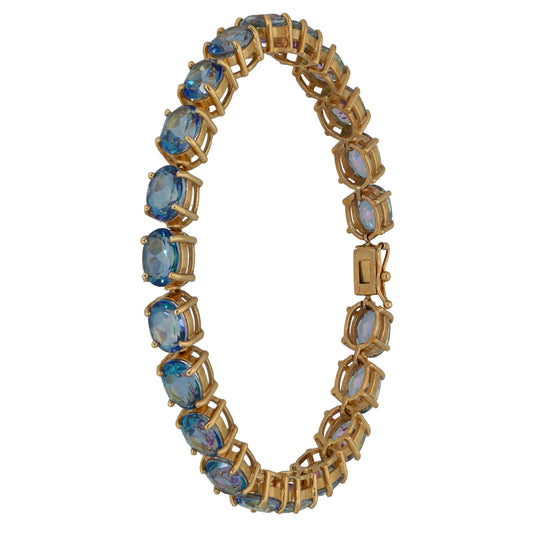 9ct Gold Topaz Fancy Stone Set Bracelet