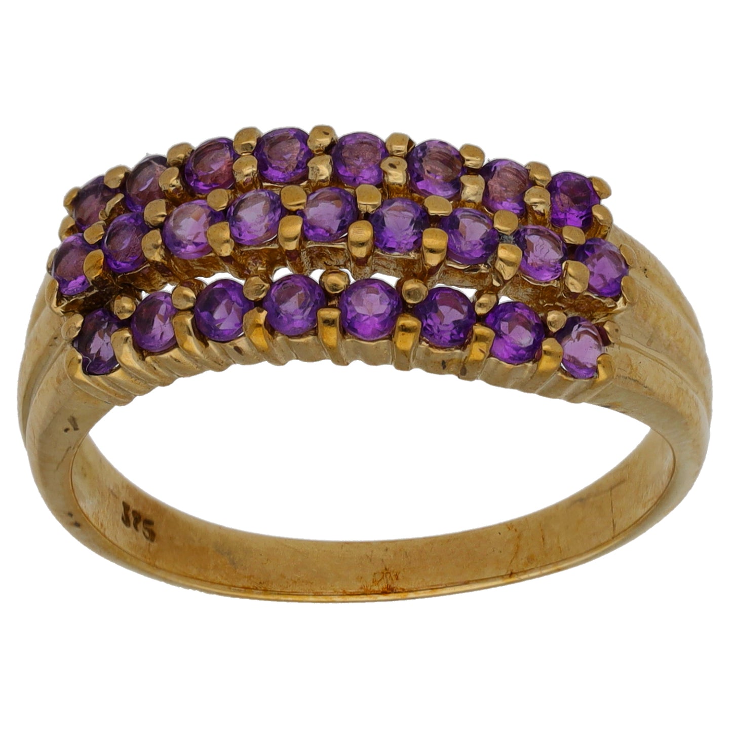 9ct Gold Amethyst Dress/Cocktail Ring Size P