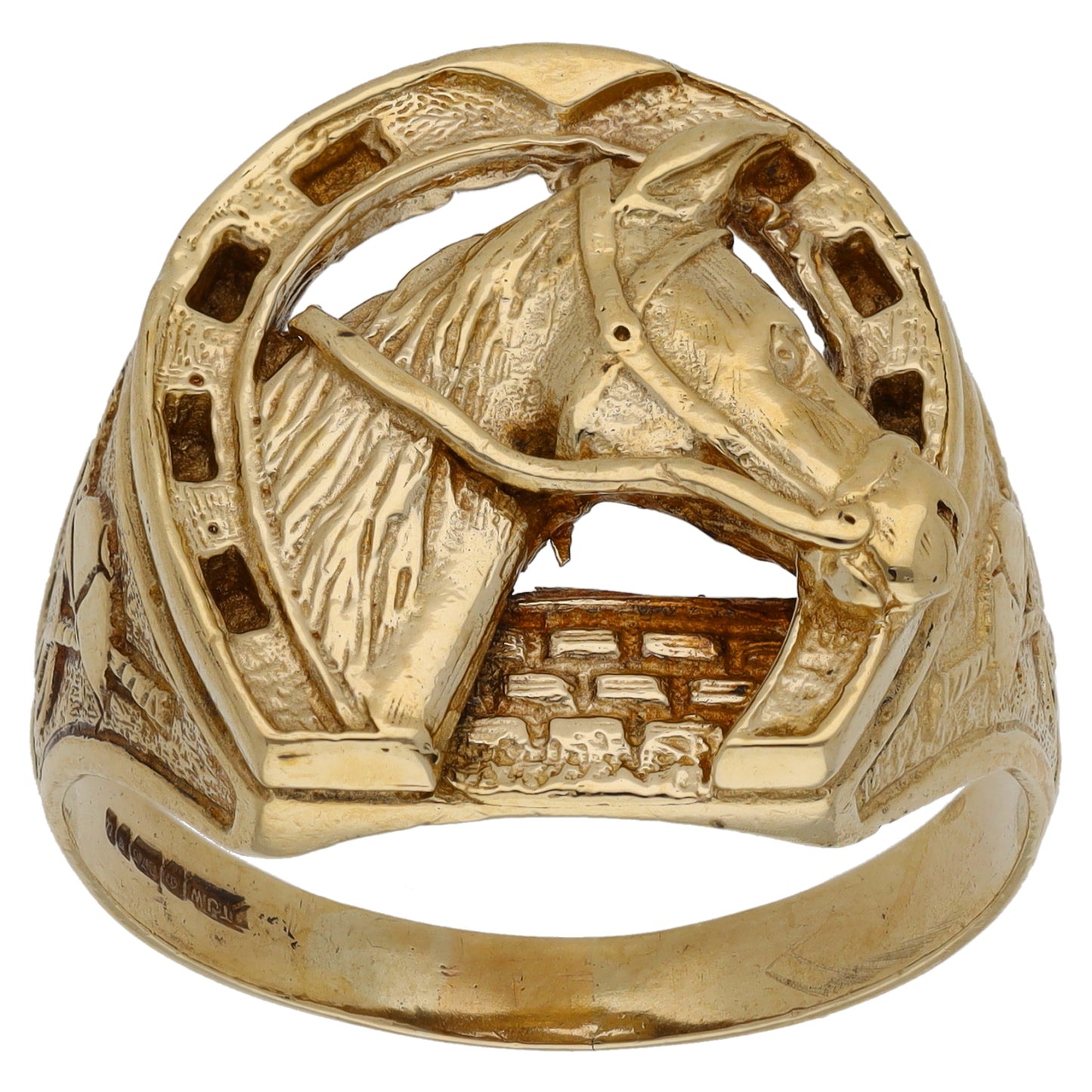 9ct Gold Horse Ring Size Y