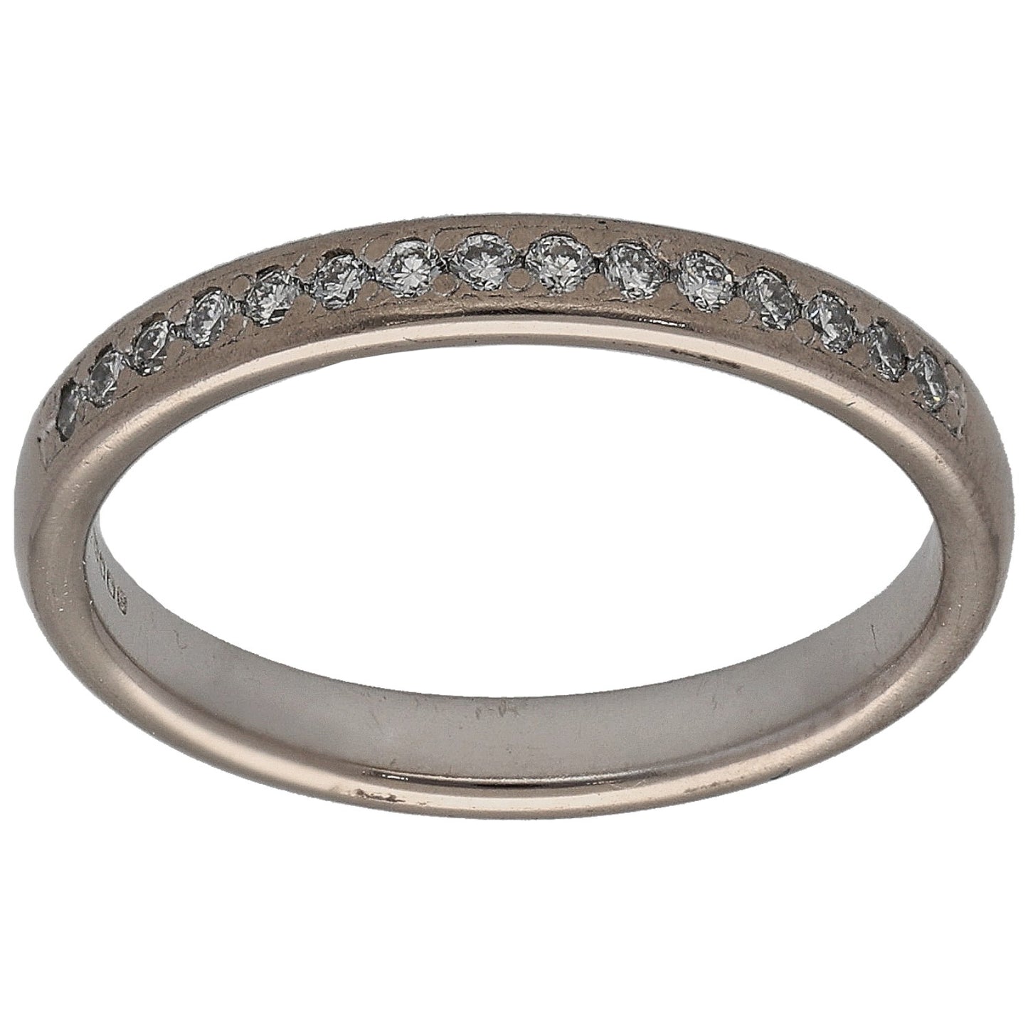 18ct White Gold 0.15ct Diamond Half Eternity Ring Size K