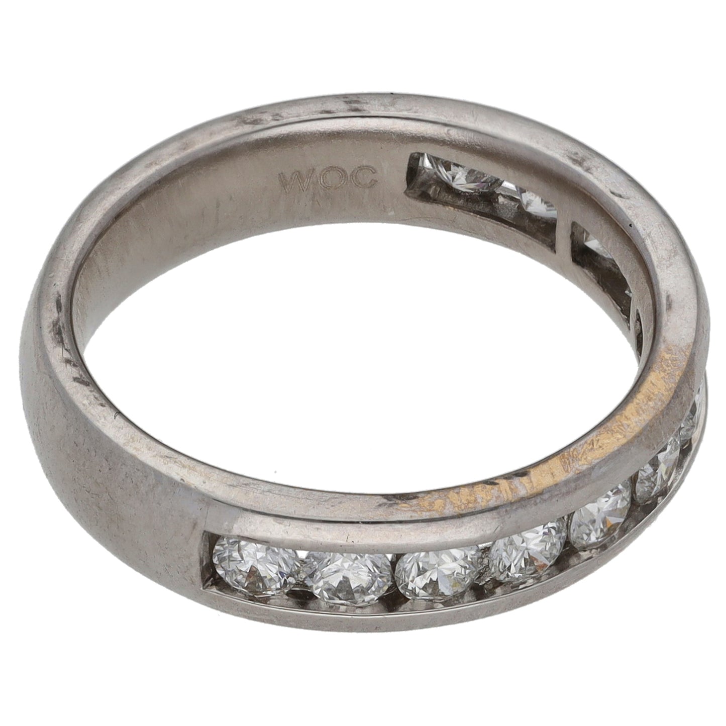 18ct White Gold 0.60ct Diamond Half Eternity Ring Size M