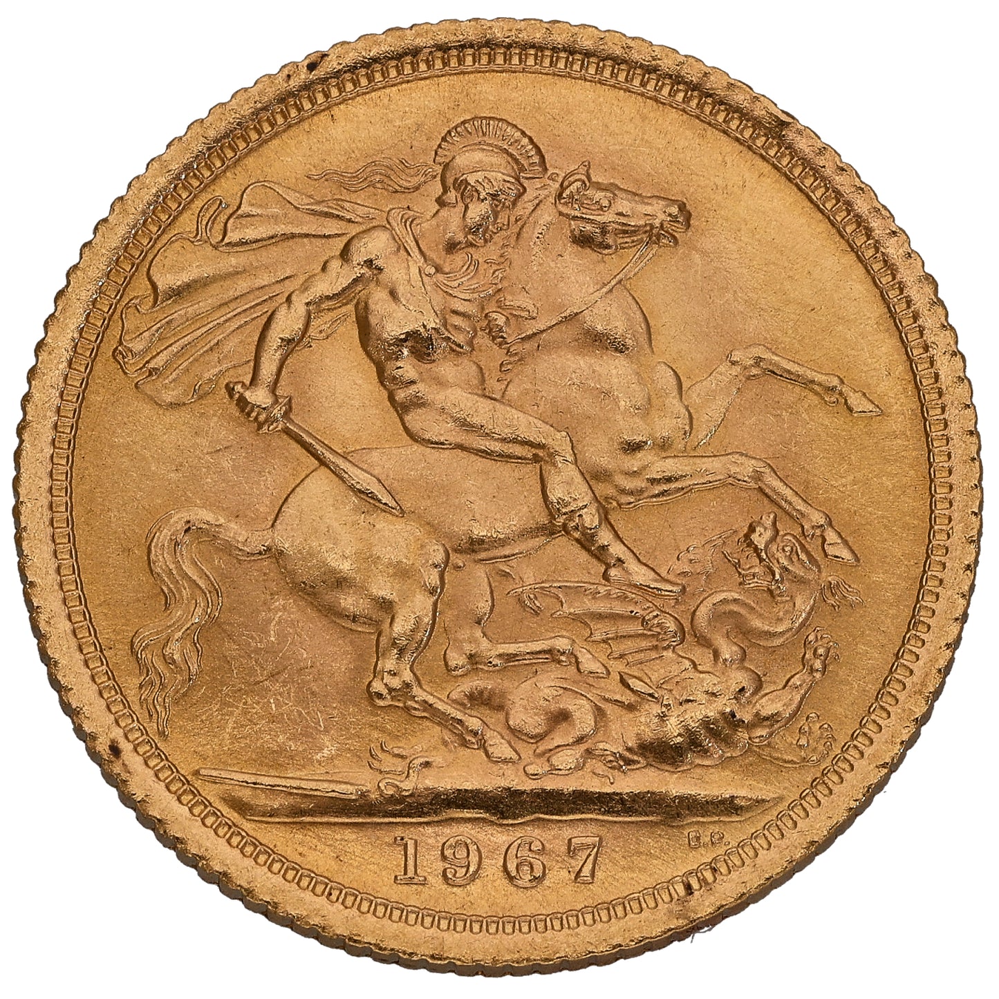 22ct Gold Queen Elizabeth II Full Sovereign Coin 1967