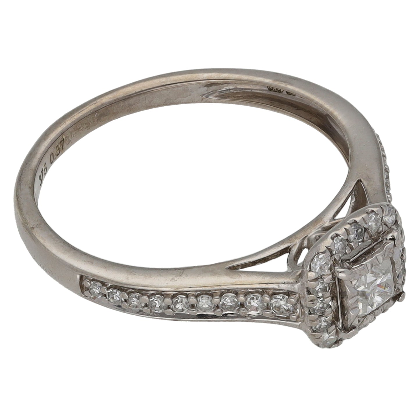 9ct White Gold 0.36ct Diamond Dress/Cocktail Ring Size N