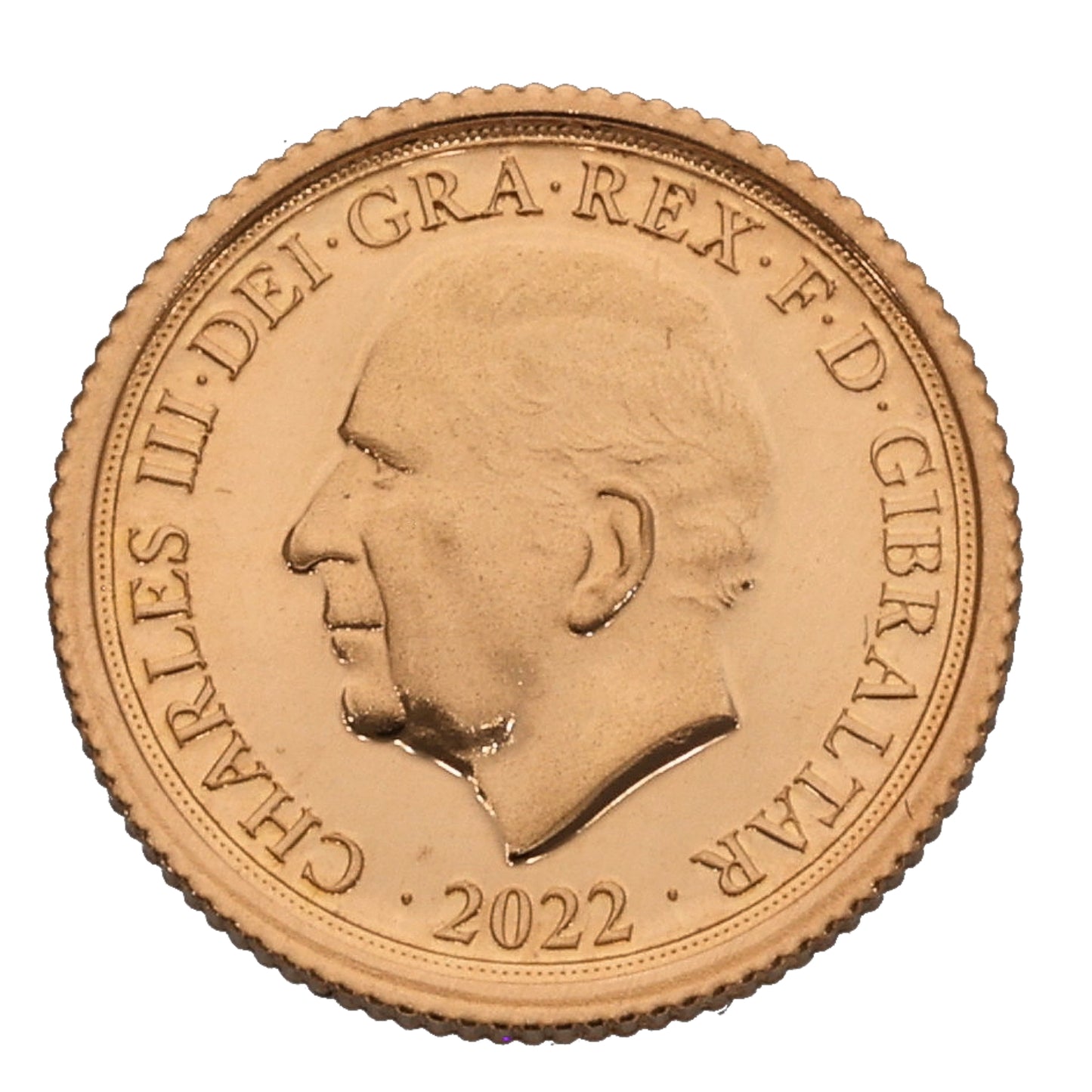 22ct Gold King Charles III Quarter Sovereign Coin 2022