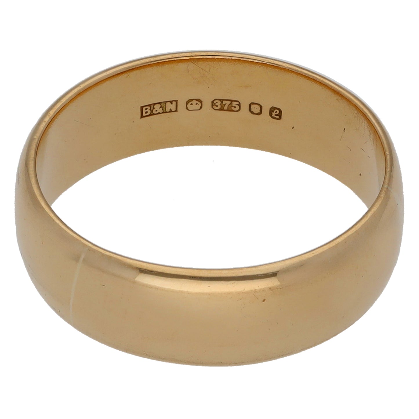 9ct Gold Plain Wedding Ring Size M