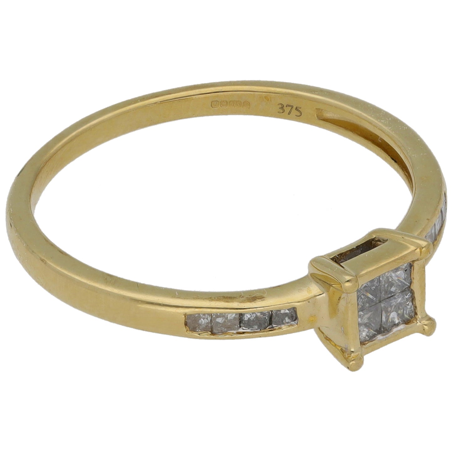 9ct Gold 0.44ct Diamond Dress/Cocktail Ring Size P