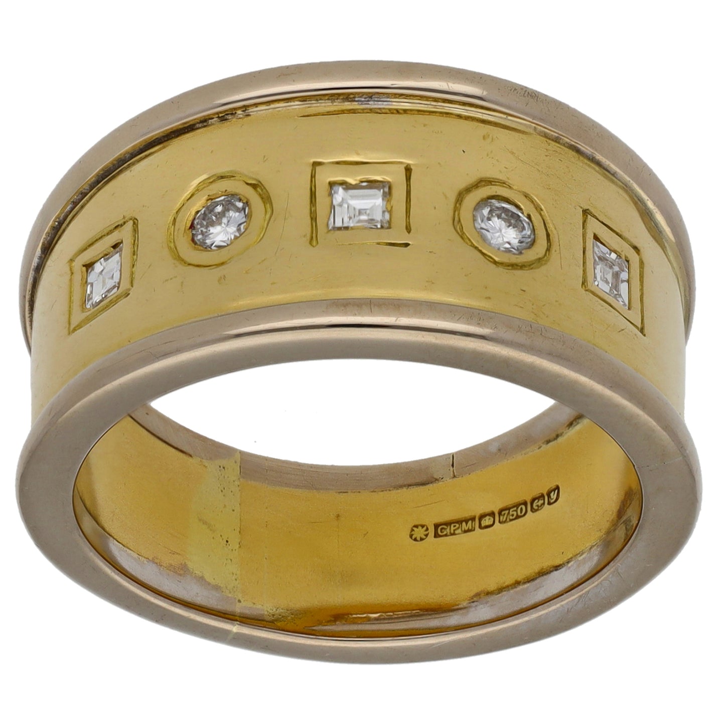 18ct Bi-Colour Gold 0.21ct Diamond Alternative Ring Size N