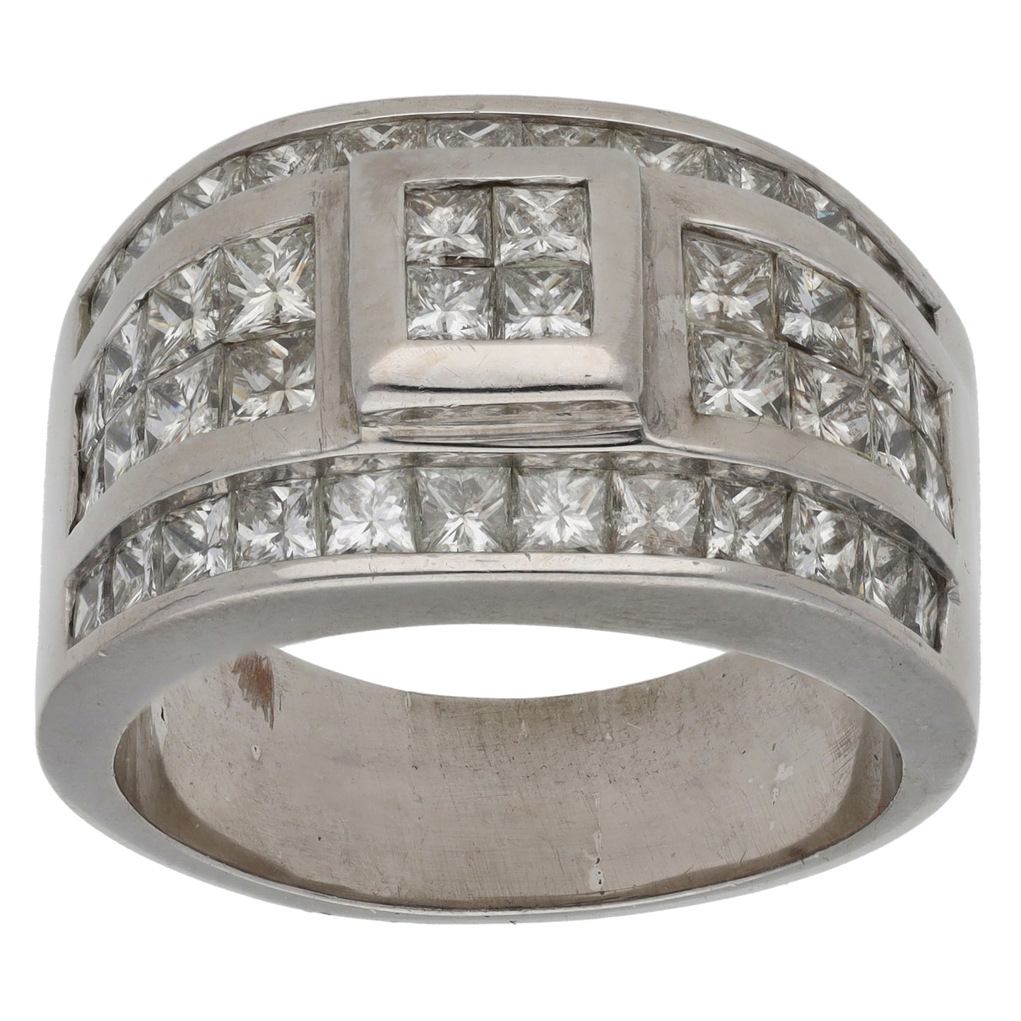 9ct White Gold 4.04ct Diamond Alternative Ring Size X
