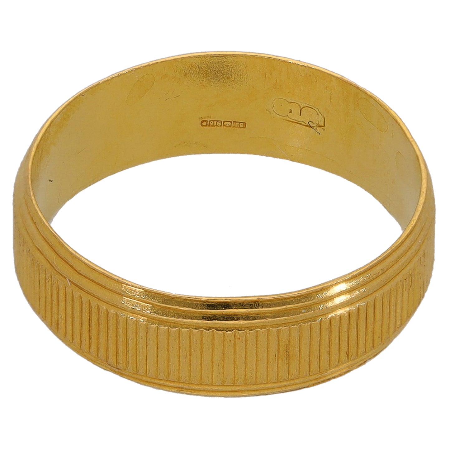 22ct Gold Patterned Wedding Ring Size L