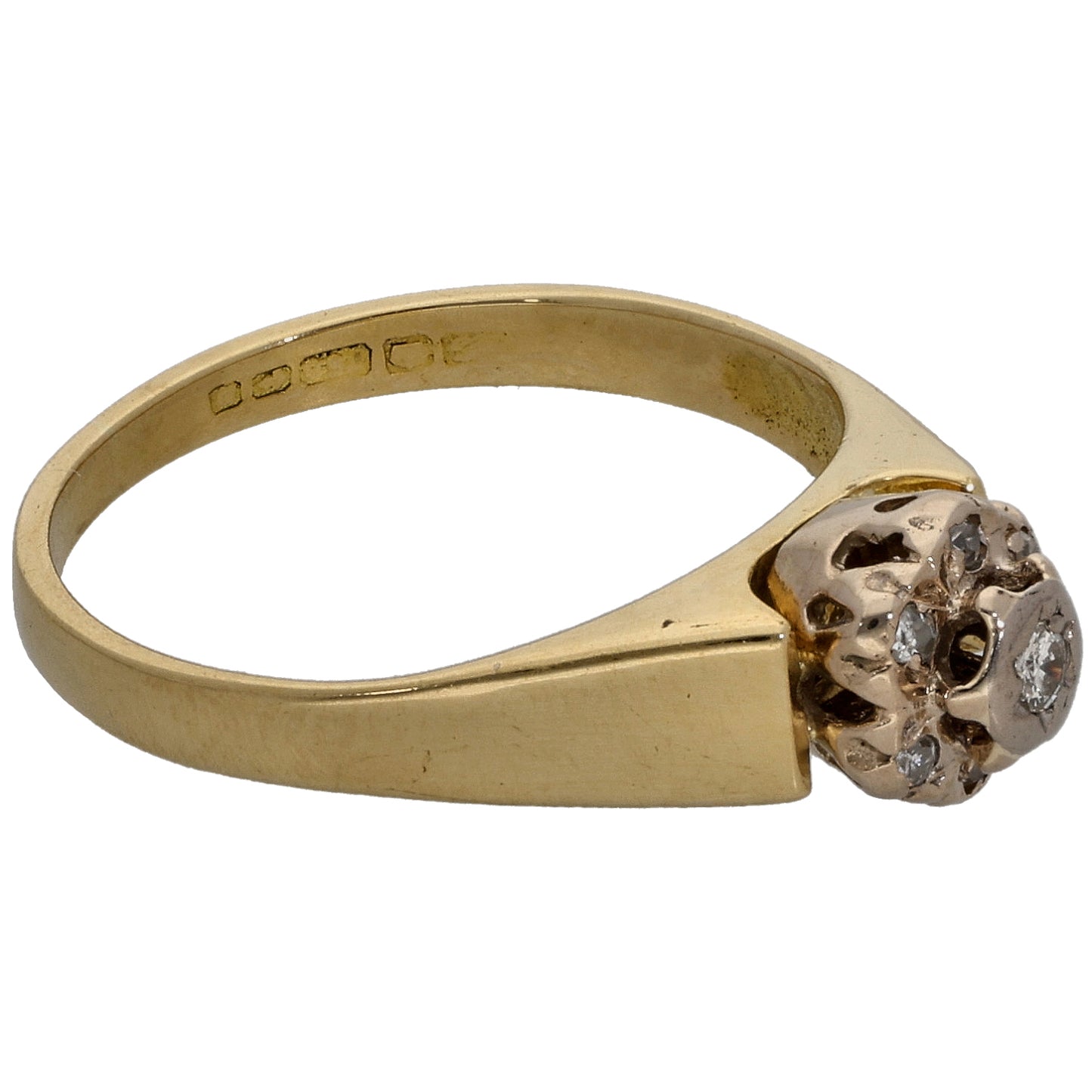 18ct Gold 0.09ct Diamond Cluster Ring Size K