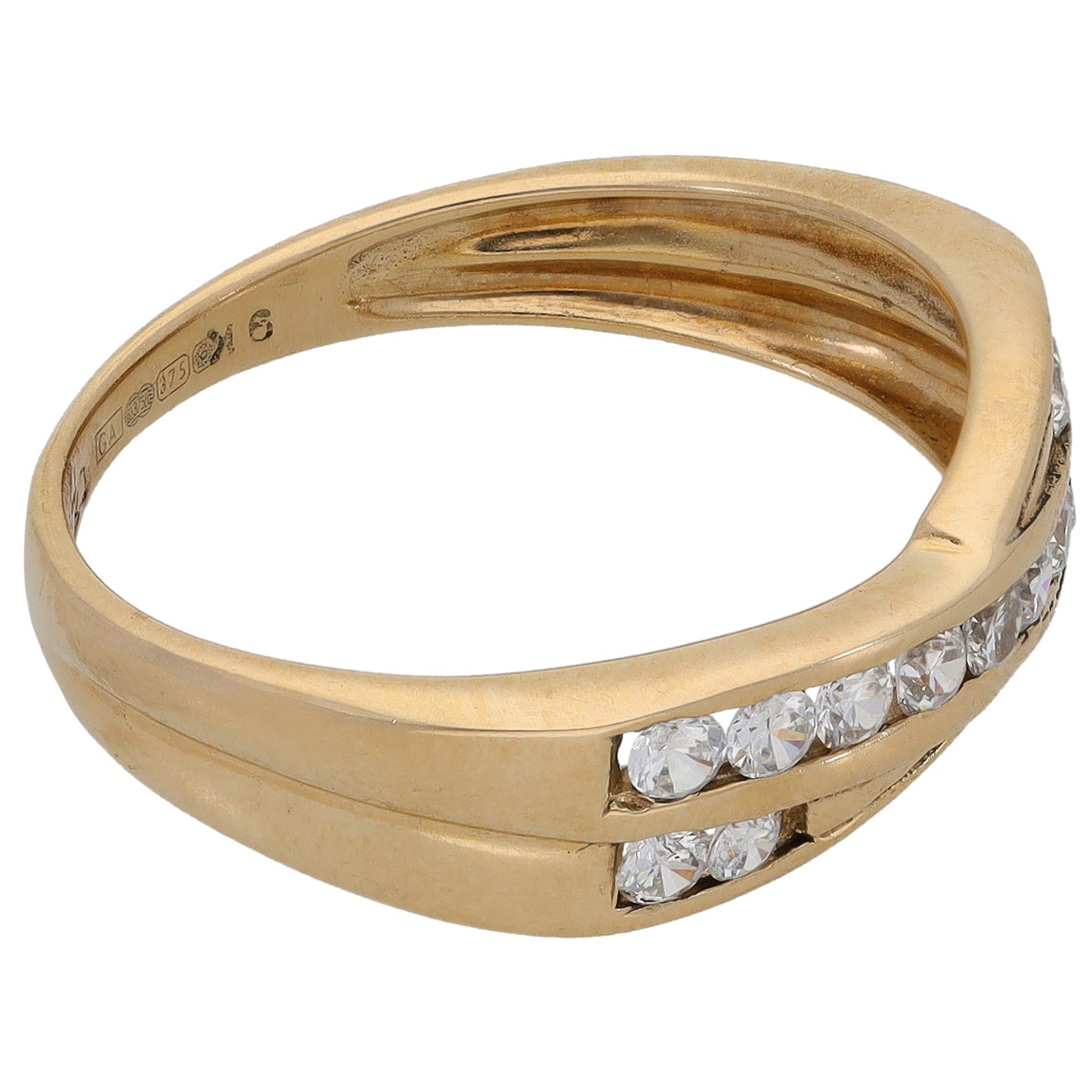 9ct Gold Cubic Zirconia Half Eternity Ring Size P
