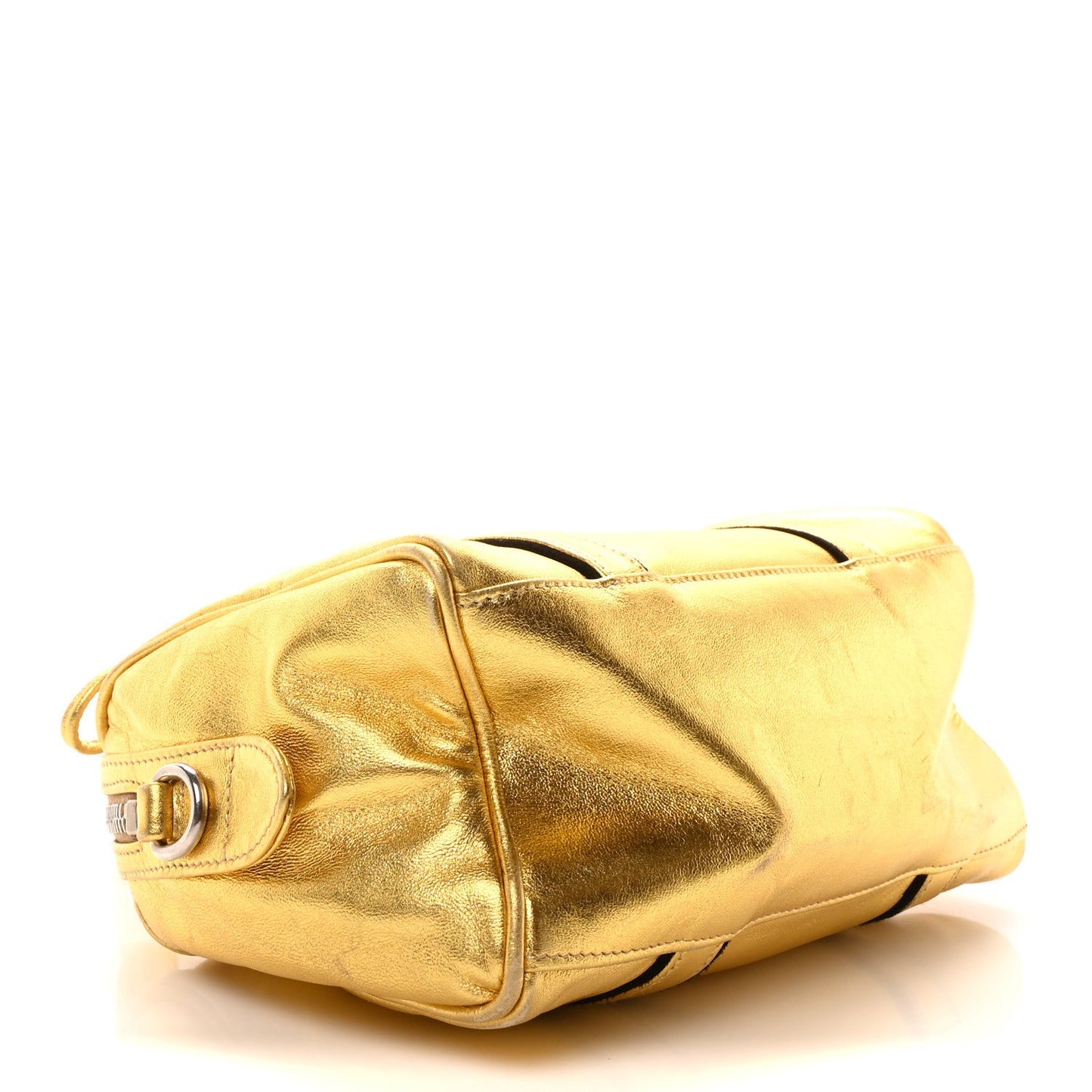 Prada Metallic Calfskin Small Top Handle Bag - Platino