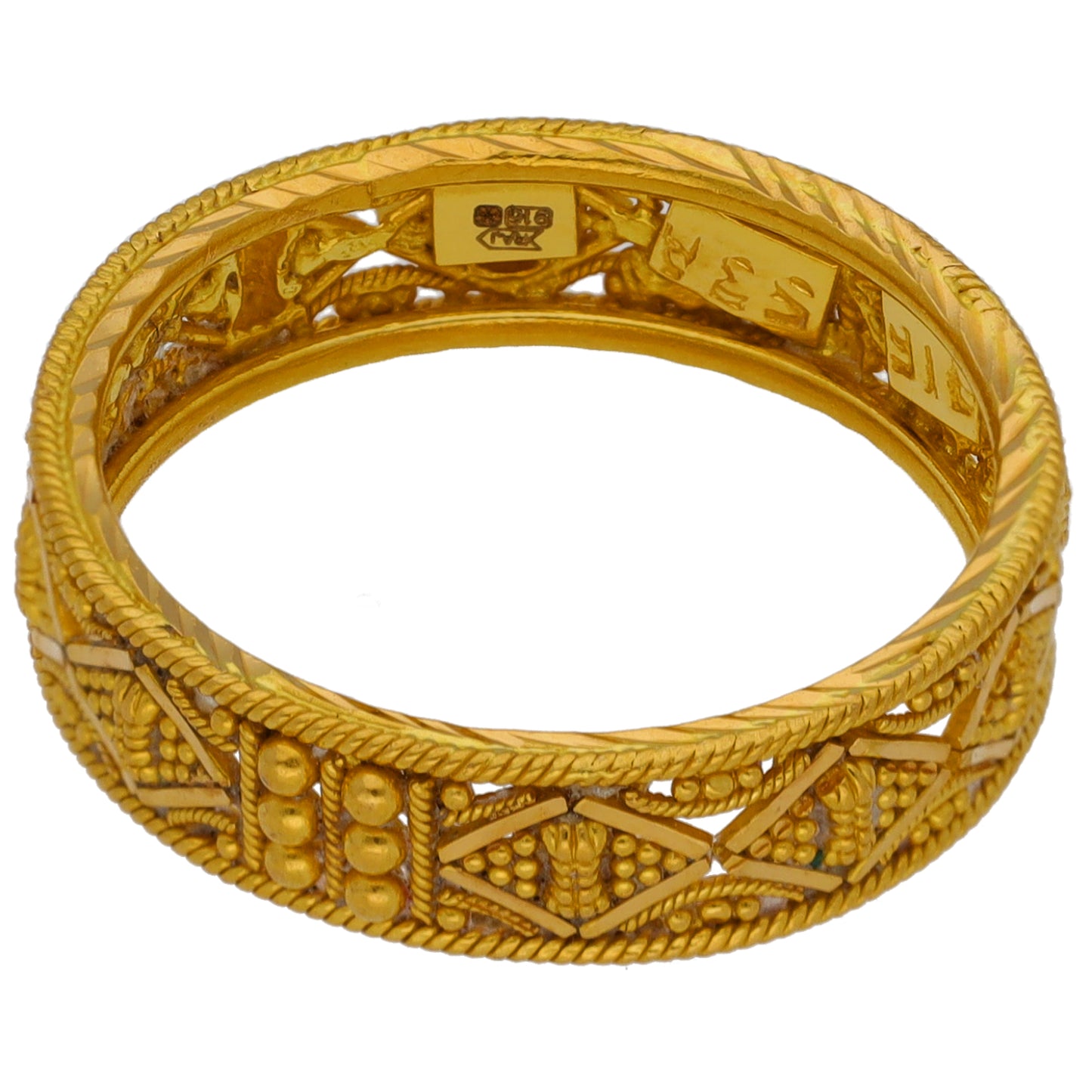 22ct Gold Patterned Wedding Ring Size O