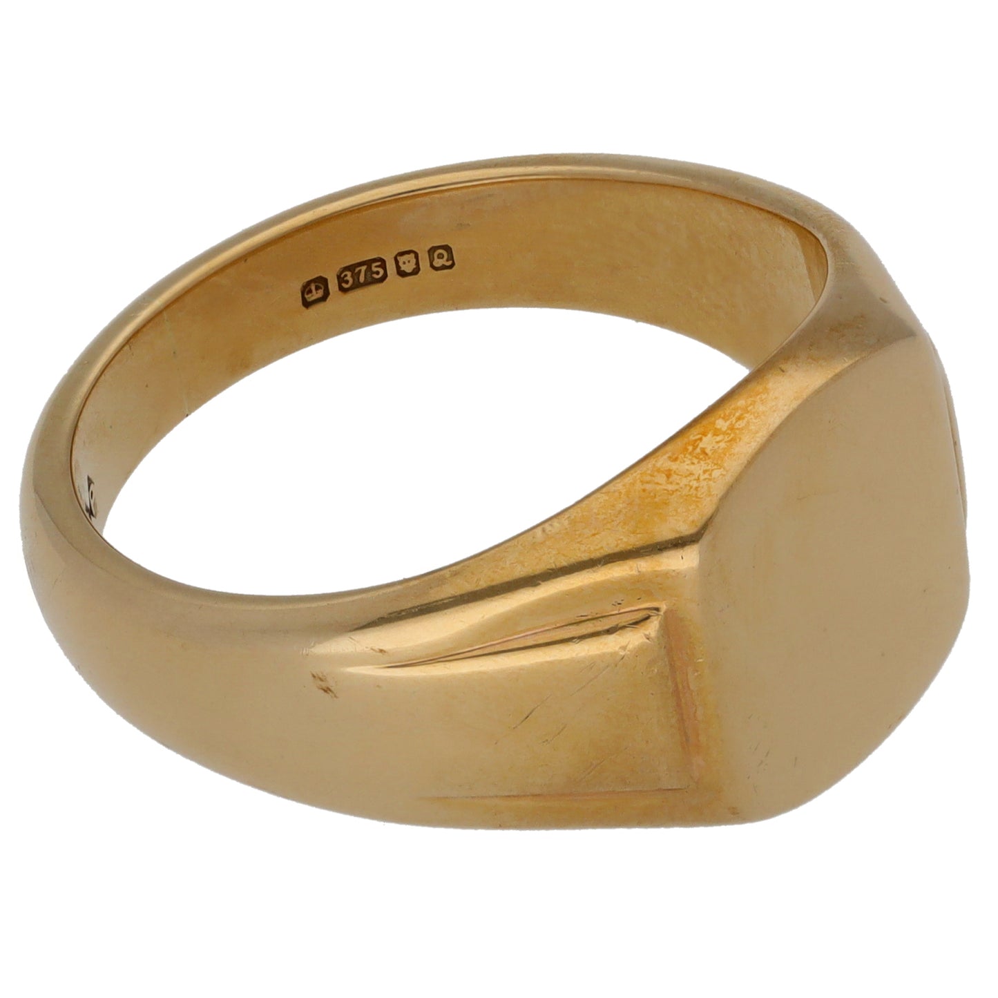 9ct Gold Plain Signet Ring Size U