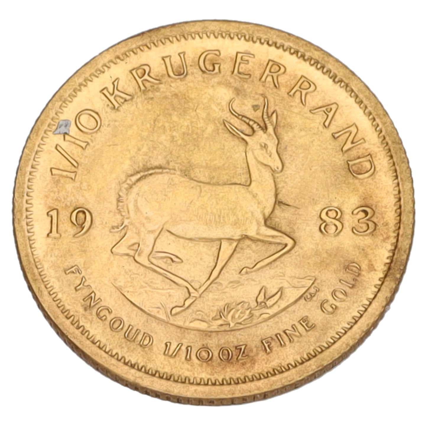 22ct Gold 1/10 OZ Krugerrand Coin 1983