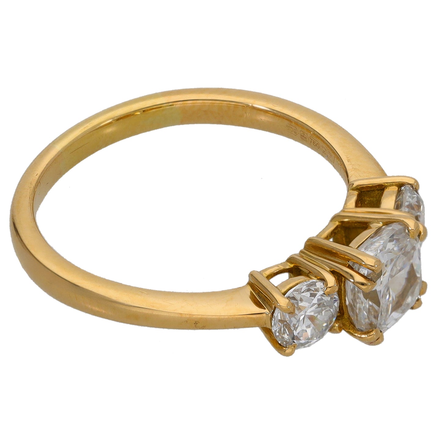 18ct Gold 1.52ct Diamond Trilogy Ring Size M