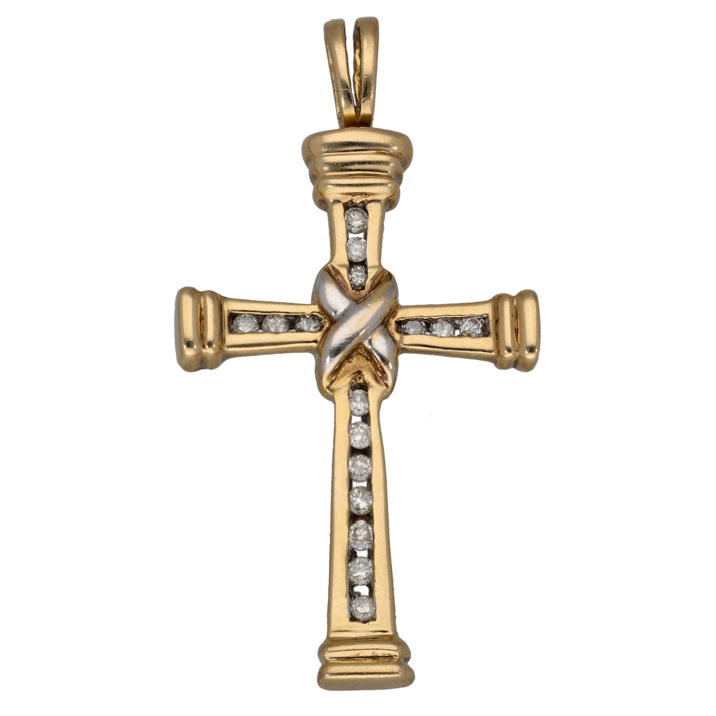 9ct Gold 0.13ct Diamond Cross Pendant