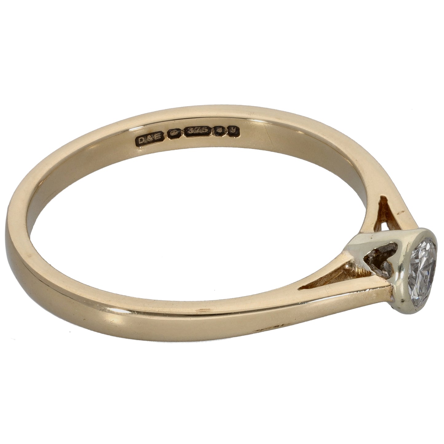 9ct Gold 0.23ct Diamond Solitaire Ring Size N