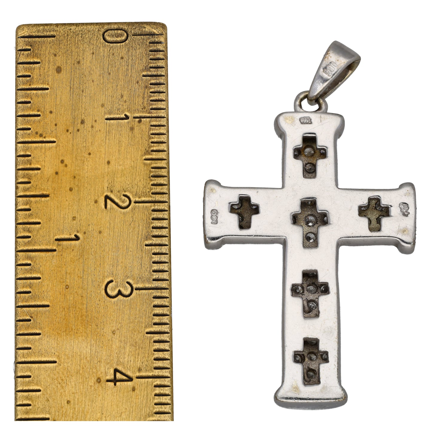 9ct White Gold 0.63ct Diamond Cross Pendant
