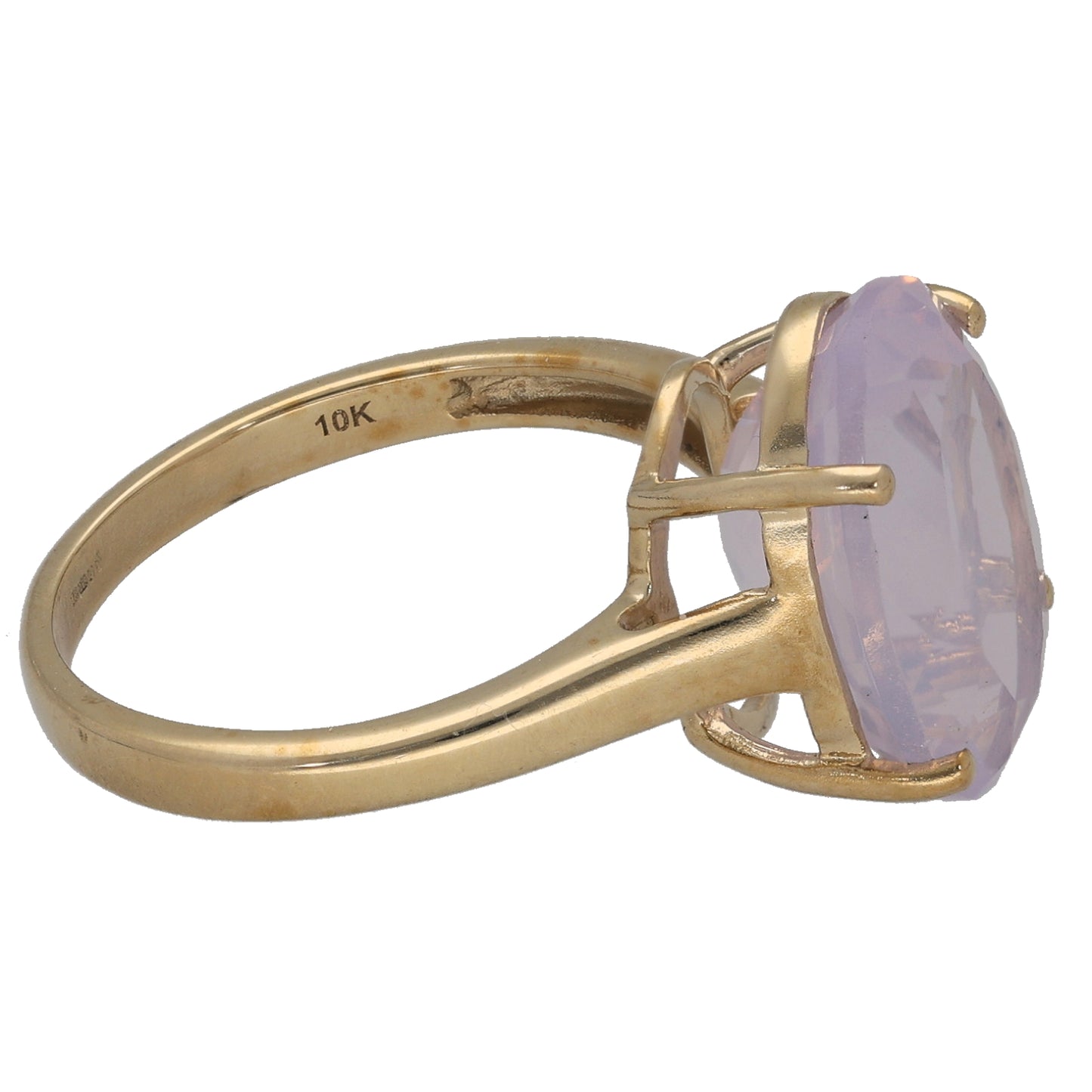 9ct Gold Quartz Single Stone Ring Size N