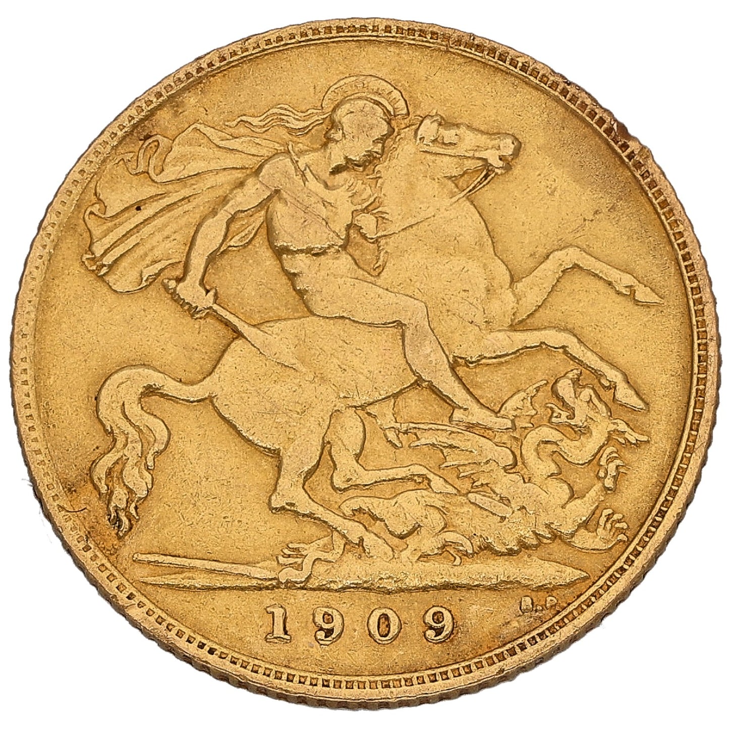 22ct Gold King Edward VII Half Sovereign Coin 1909