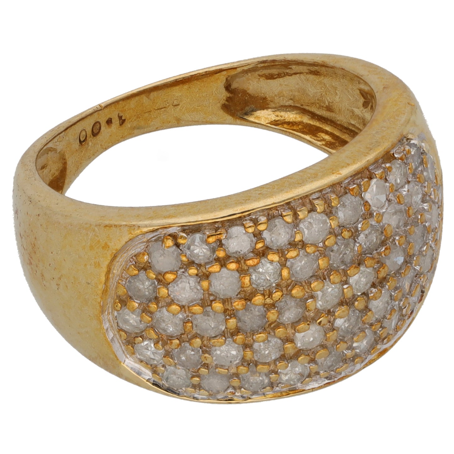 9ct Gold 0.98ct Diamond Dress/Cocktail Ring Size M