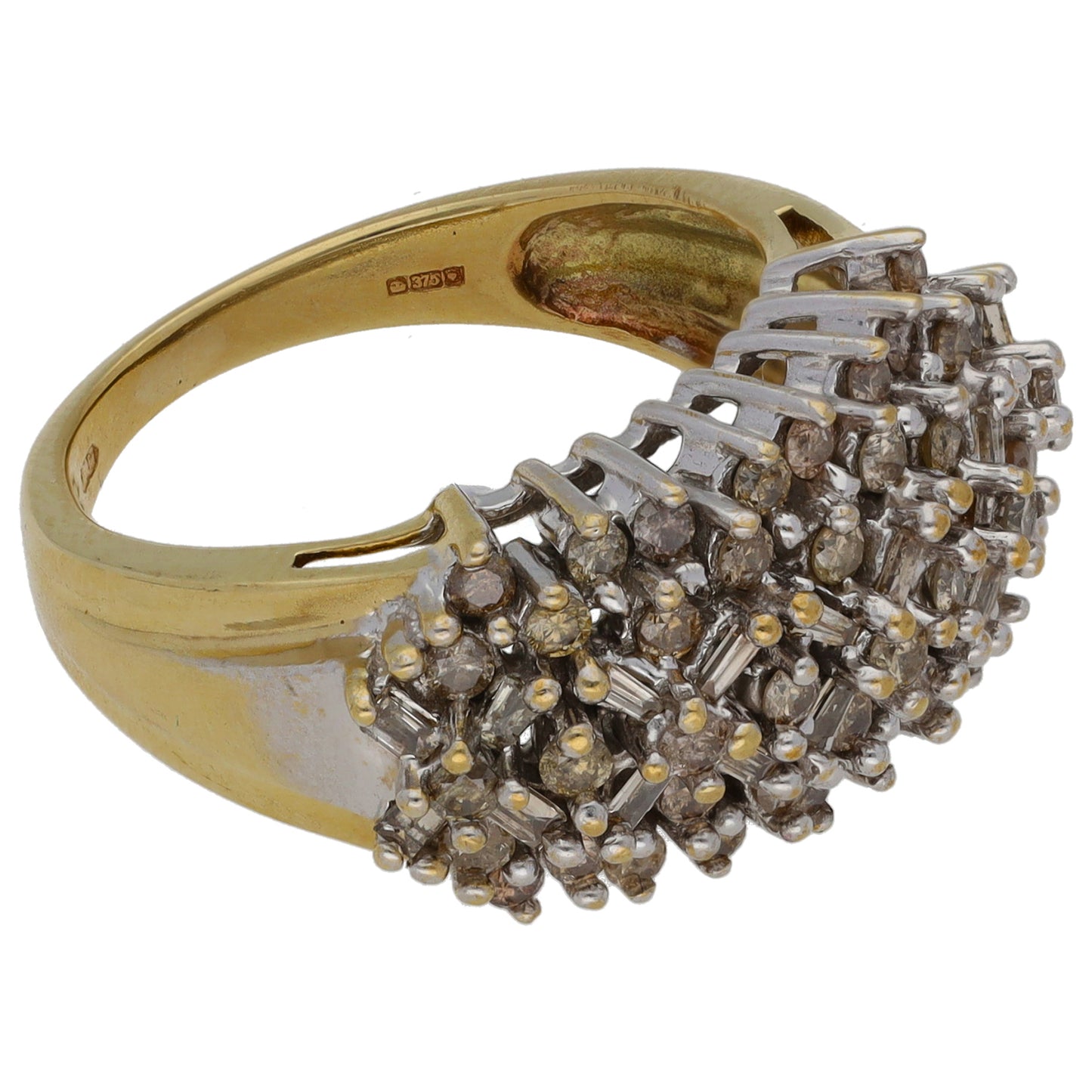 9ct Gold 0.63ct Diamond Dress/Cocktail Ring Size M