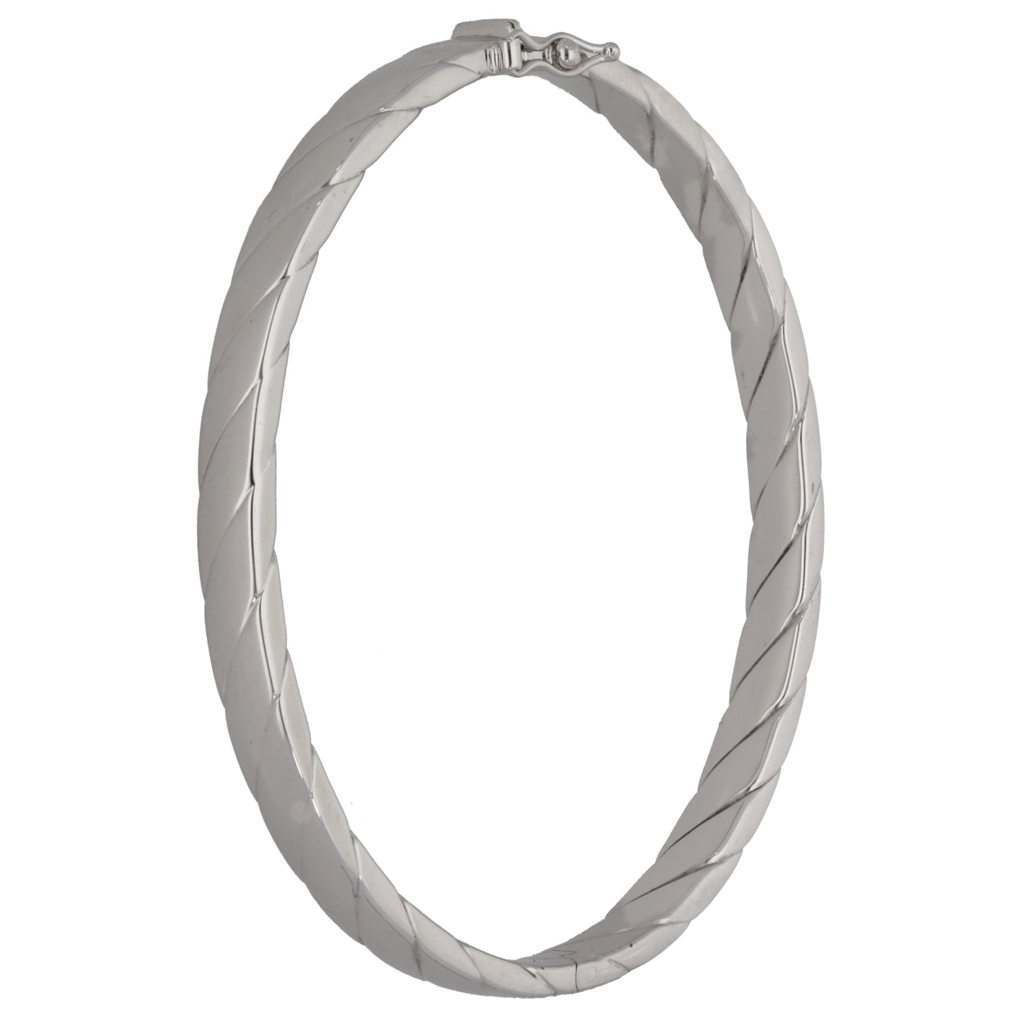 9ct White Gold Hinged/Clasp Bangle